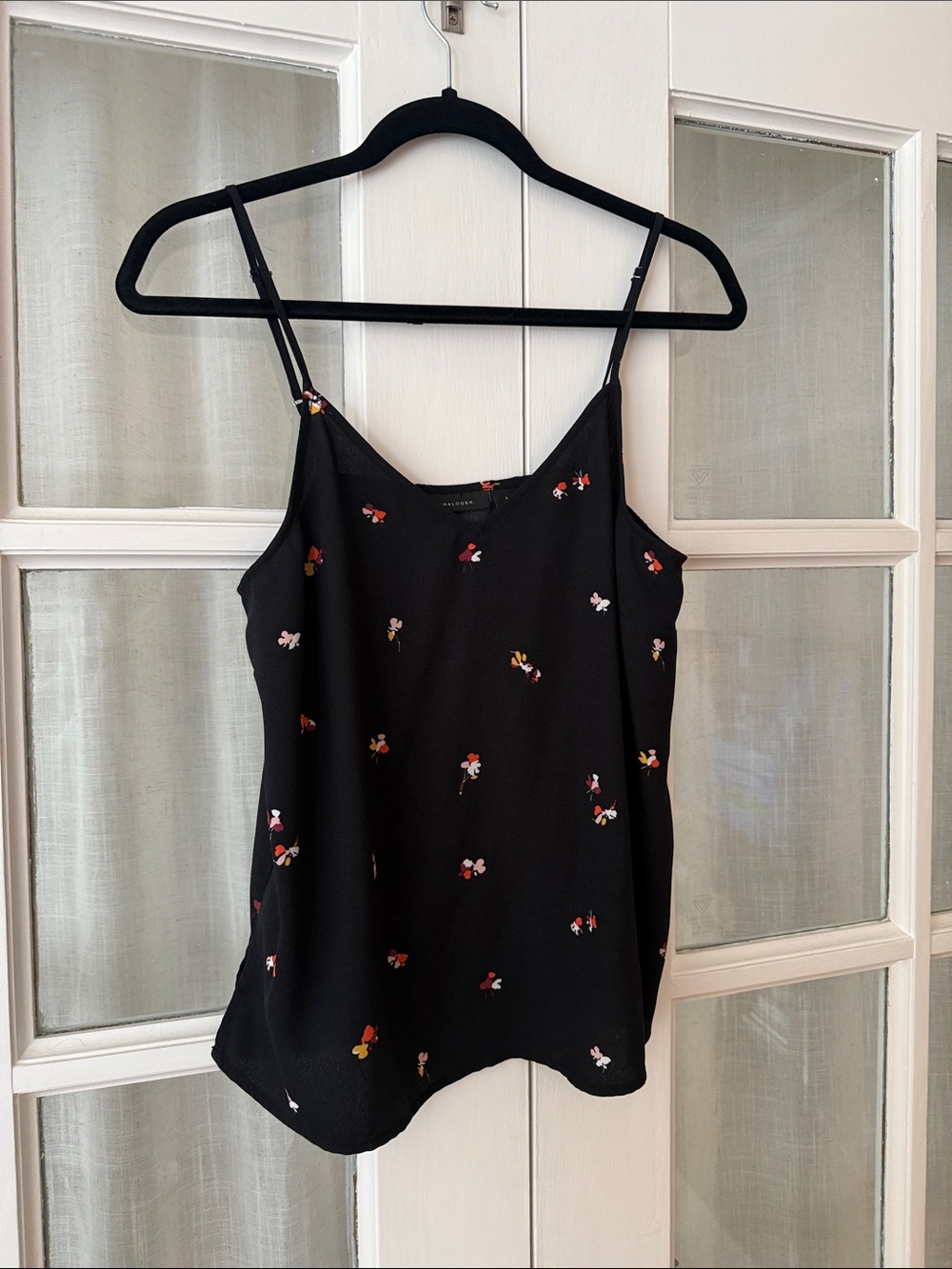 Halogen Black Floral Spaghetti-Strap Cami